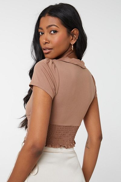 Ardene Surplice Top with Smocked back