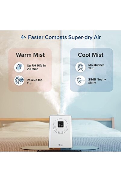 Levoit Smart Nemlendirici 6L Üstten Doldurmalı, Sıcak ve Soğuk Sis, Esansiyel Yağ ve Zamanlayıcı, Alexa