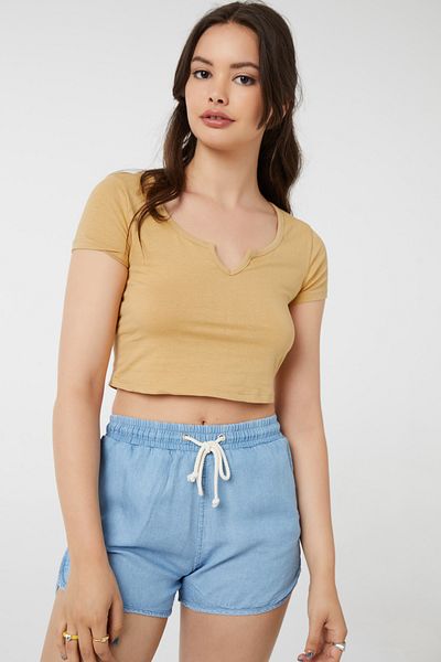 Ardene Basic Notch-Collar Boxy Tee