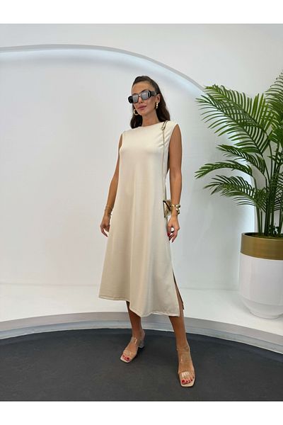 Elif Özbey Butik Rochie de bază - Piatră cu spate elastic