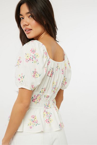 Ardene Puff Sleeve Milkmaid Top