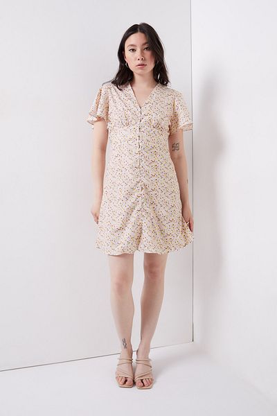 Ardene Ditsy Floral Flutter-Sleeve Dress