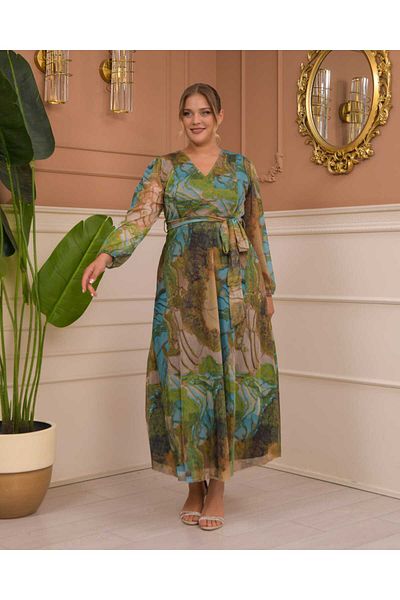 CİXAPLE Rochie imprimată lungime maxi cu decolteu în V