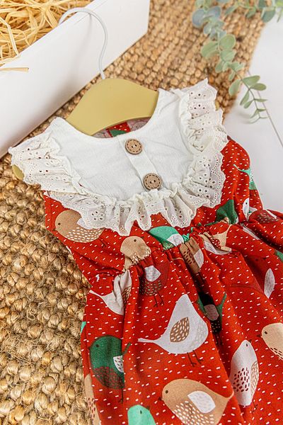 Babymod Scalloped Bird Patterned Summer Baby Girl Jumpsuit