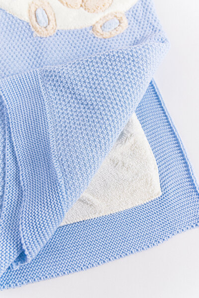 Babymod Girl/Boy Welsoft Lined Baby Blanket with Teddy Bear Figure