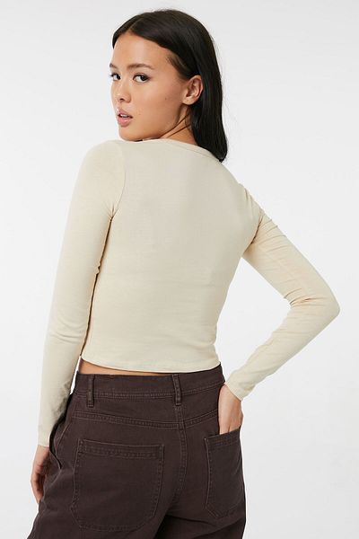 Ardene Basic Long Sleeve Cropped Tee