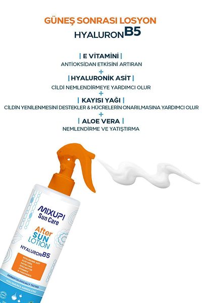 Mixup After Sun Repair Lotion Hyaluron B5 Aloe Vera, Apricot Oil, 200 ML with Hyaluronic Acid Content