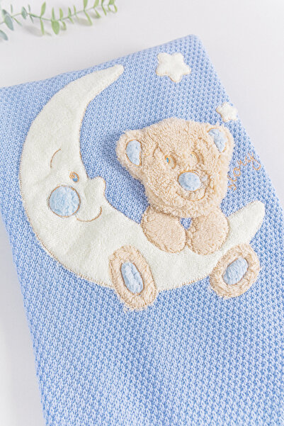 Babymod Girl/Boy Welsoft Lined Baby Blanket with Teddy Bear Figure