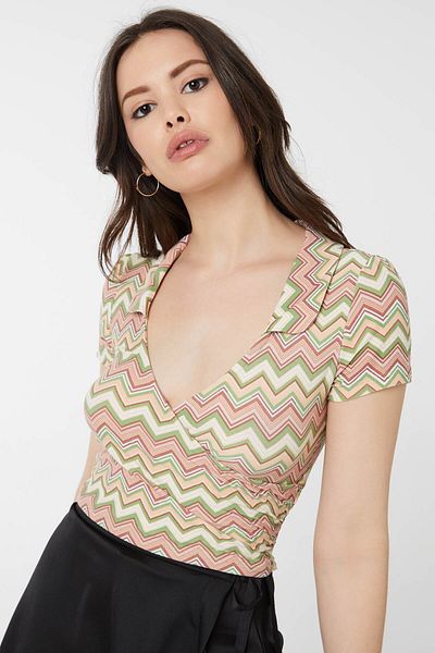 Ardene Zigzag Surplice Top
