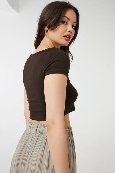Ardene Basic Notch-Collar Boxy Tee