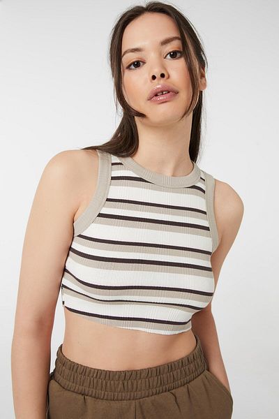 Ardene Ultra-Cropped Striped Tank Top