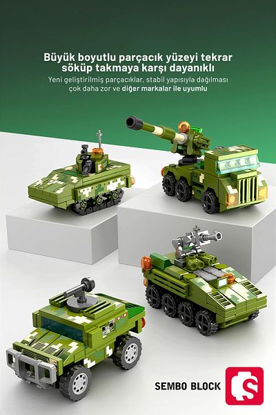 Sembo Block 888 قطعة من ملابس المعركة المتشابكة - متوافقة مع Lego ( 203147 - 203154 )