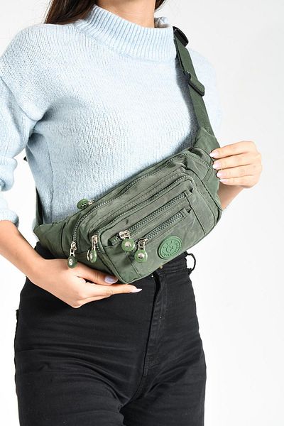 571 Collections Çanta Unisex Green Waist Bag - Multi-Pocket (Model: 571-7F)