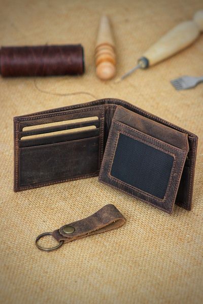 matleather Genuine Leather Wallet / Crazy Leather / with Gift Box / Keychain Gift