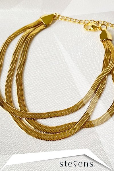 STEVENS Stainless Anti-Tarnish Steel Triple Italian Chain Bracelet