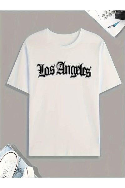 Let's Wear Ανδρικό μπλουζάκι Premium με στάμπα Los Angeles