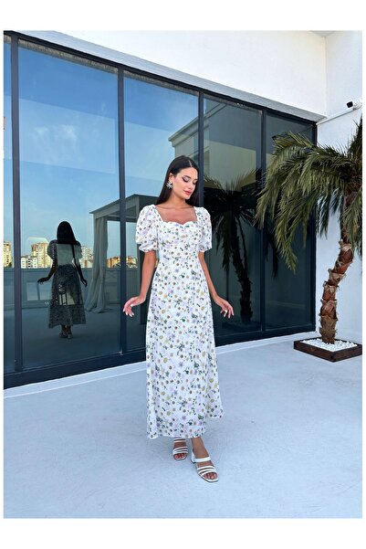 ESRAHELVACI Daisy Midi Dress - Balloon Sleeve Design