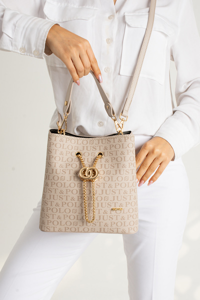 Just Polo Vegan Leather 3 Compartments - Adjustable Long Strap Hand and Shoulder Bag, Wallet Combination PBU560202