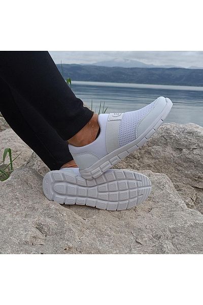 BS BLACK SEA Black Sea White Laceless Lightweight Footed Orthopedic Sports Shoes