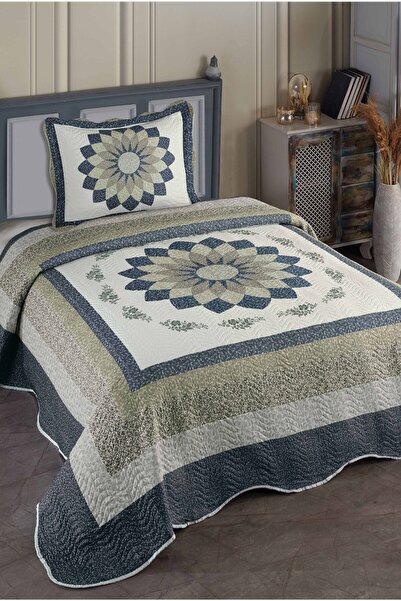 Örtüm Gloria Yeşil Tek Kişilik Kapitone Yatak Örtüsü