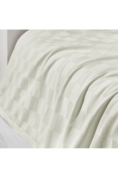 Lucy and Home 160x240cm 100% Cotton Cream Jacquard Pique Bedspread