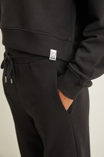GRIMELANGE NENEH Damen-Jogginghose mit 3 Fäden, 100 % Bio-Baumwolle, elastisches Bein, Kordel, Anthrazit
