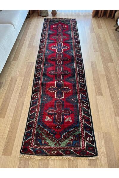 DesignEv 79x302 cm  Uzun El Dokuma Anadolu Yolluğu Köy Stili Nostaljik Korido...