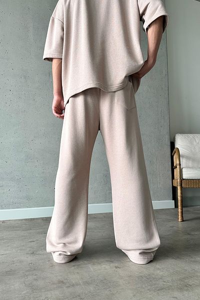 HAFKAGİYİM Beige 350Gsm Outplenty Premium Leg Adjustable Baggy Sweatpants