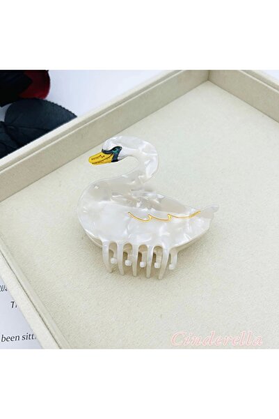 Cinderella Cataramă de lux Swan Model Bone - 8,5 cm, Agrafă de păr pentru fem...
