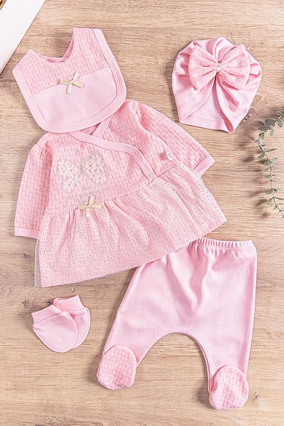 Babymod Butterfly Embroidered Tulle 5 Piece Baby Girl Hospital Outlet Baby Set