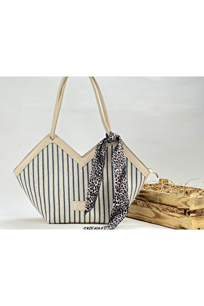 KOÇAK ÇANTA Geantă de mână de umăr pentru femei cu fermoar din paie și detali...