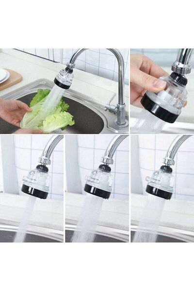 CMT Transparent Faucet Head with Filter 3 Functions Water Saving 360 Degree Rotating Head