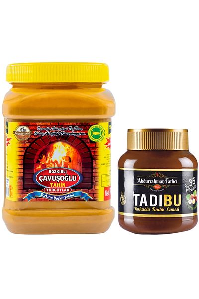 Bozkırlı Çavuşoğlu Wood Fire Bran-Free Steppe Tahini 930g + Tadıbu Nut Paste 330g