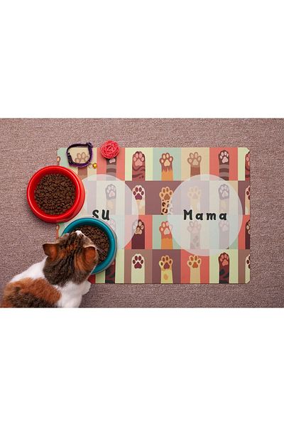 MARSA 50x30 Machine Washable Cat-Dog Pet Food and Water Coaster