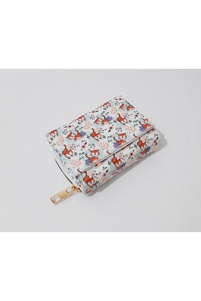 renkli çiçekler Детски портфейл 11x8 см Детски портфейл с шарка на малка котка