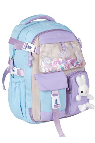 GENC DIJITAL BASKI Τιρκουάζ Πολύχρωμη - ΝΕΟ ΣΤΥΛ Τσάντα Δημοτικού Σχολείου