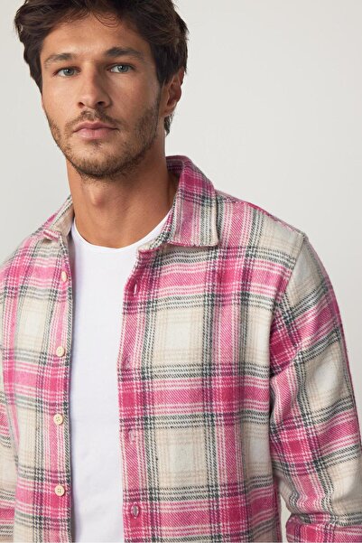 Tudors Slim Fit Μακρυμάνικο Slim Fit Checked Winter Lumberjack Ανδρικό πουκάμισο