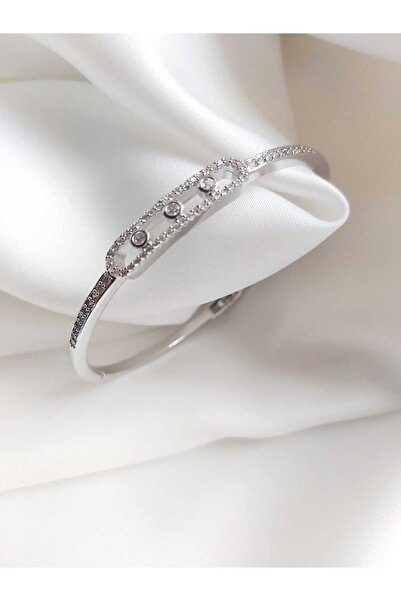 DEVİ fashion Silver Renkli Messika Kelepçe Bileklik