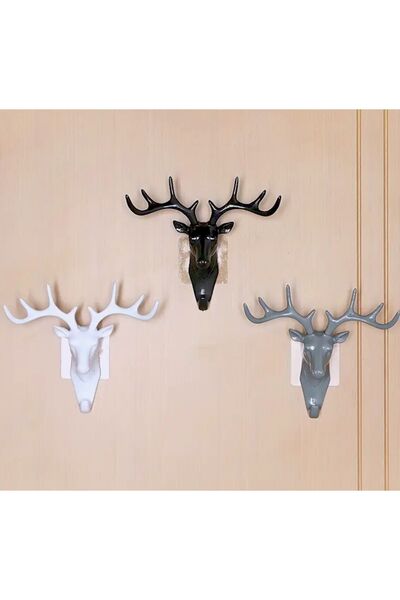 Generic Brand Deer Head Wall Hanger - 3 Different Colors - Perforation Free Hanging, Strong Load-Bearing Capacity