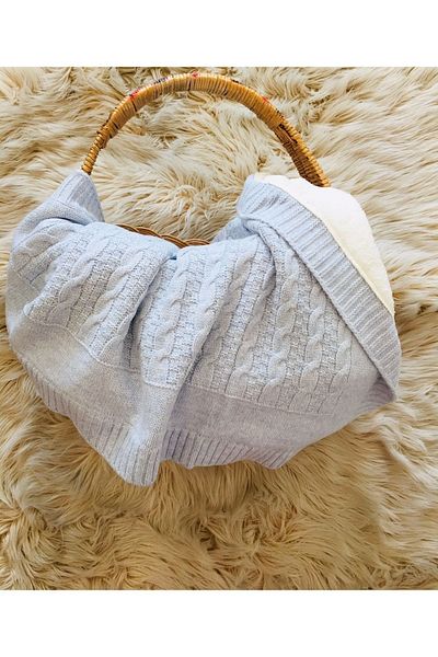 Misket Baby Blue Knitwear Blanket
