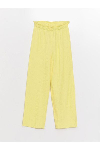 LC Waikiki LCW Kids Girl - Pantaloni de bază cu picioare largi și talie elastică