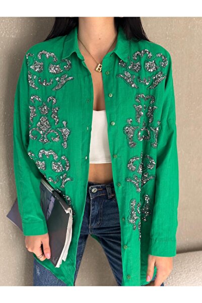 Neomod قميص مطرز بالترتر