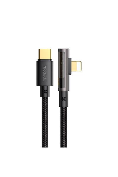 Mcdodo Ca-3390 Type-c To Lightning Pd 90° Açılı Iphone Hızlı Şarj & Data Kablosu 1.2m - Siyah