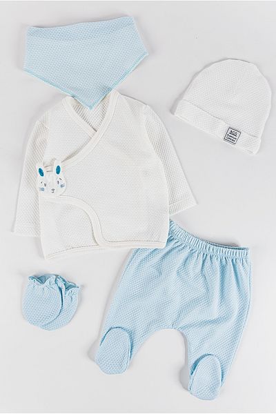 Babymod Figured Self Patterned 5-Piece Baby Hospital Outlet Baby Set