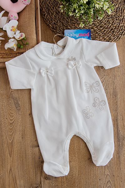 Babymod Baby Girl White Tulle Detailed Baby Rompers