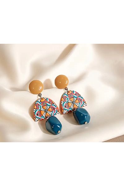 TAKINTI AKSESUAR Green Dangle Earring Design