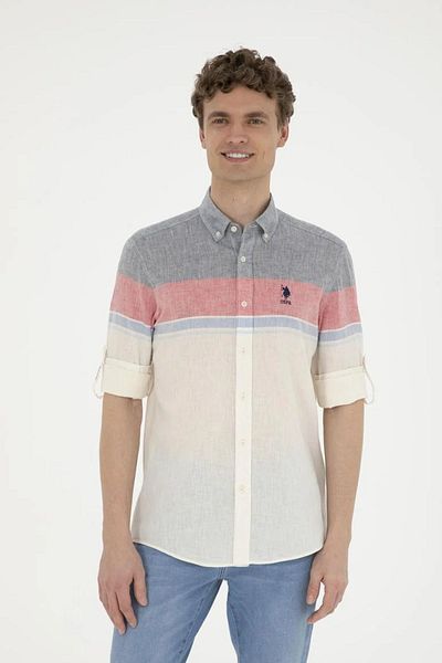 U.S. Polo Assn. Men's Red Long Sleeve Shirt1837722 LAPATYA
