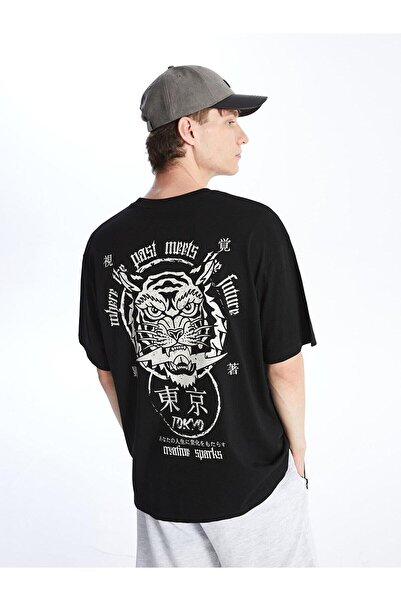 LC Waikiki Ανδρικό χτενισμένο βαμβακερό μπλουζάκι XSIDE - Crew λαιμόκοψη, κοντό μανίκι, εμπριμέ