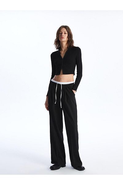 LC Waikiki XSIDE Femei - Pantaloni drepti, cu picioare late și cu talie elastică