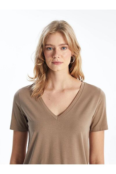 LC Waikiki Lcw Vision V-Neck - Women's Short Sleeve T-Shirt